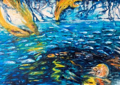 Nezměrné hlubiny oceánu II, olejová malba, 2021